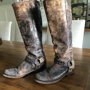 Frye Studded Harness Boots